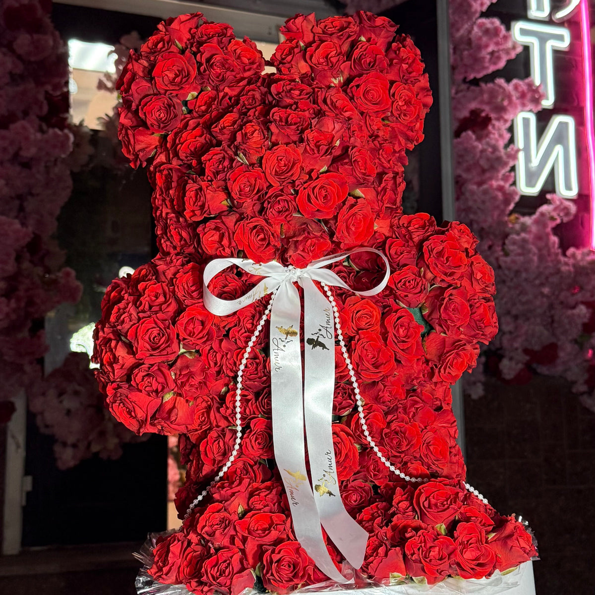 Квіти у коробці  «Рубіновий Тедді» —