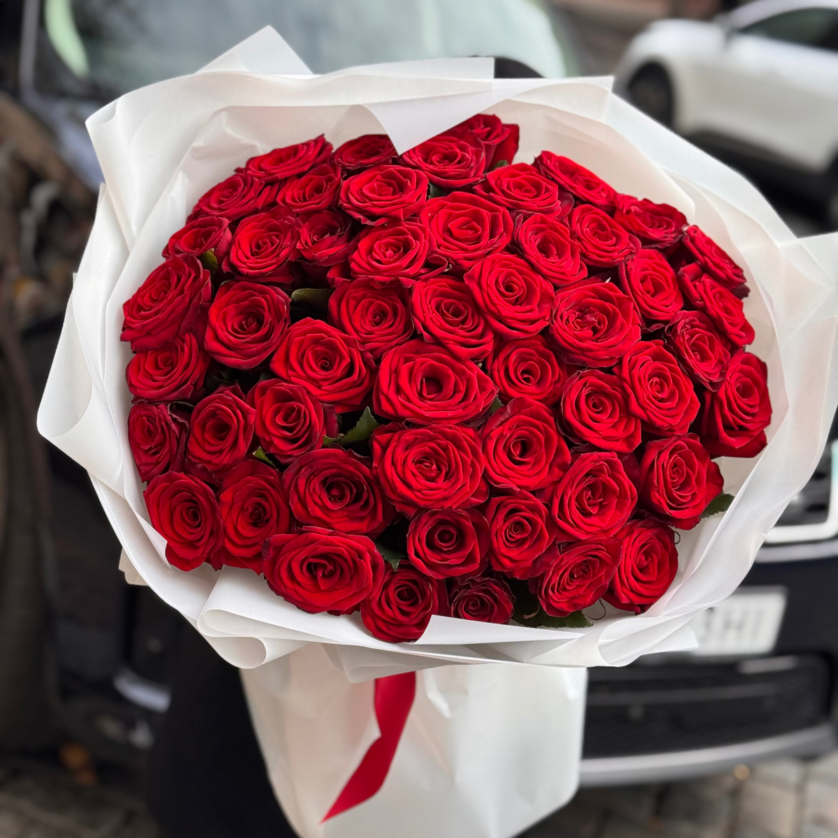 51 червона троянда «Кармінне зізнання»