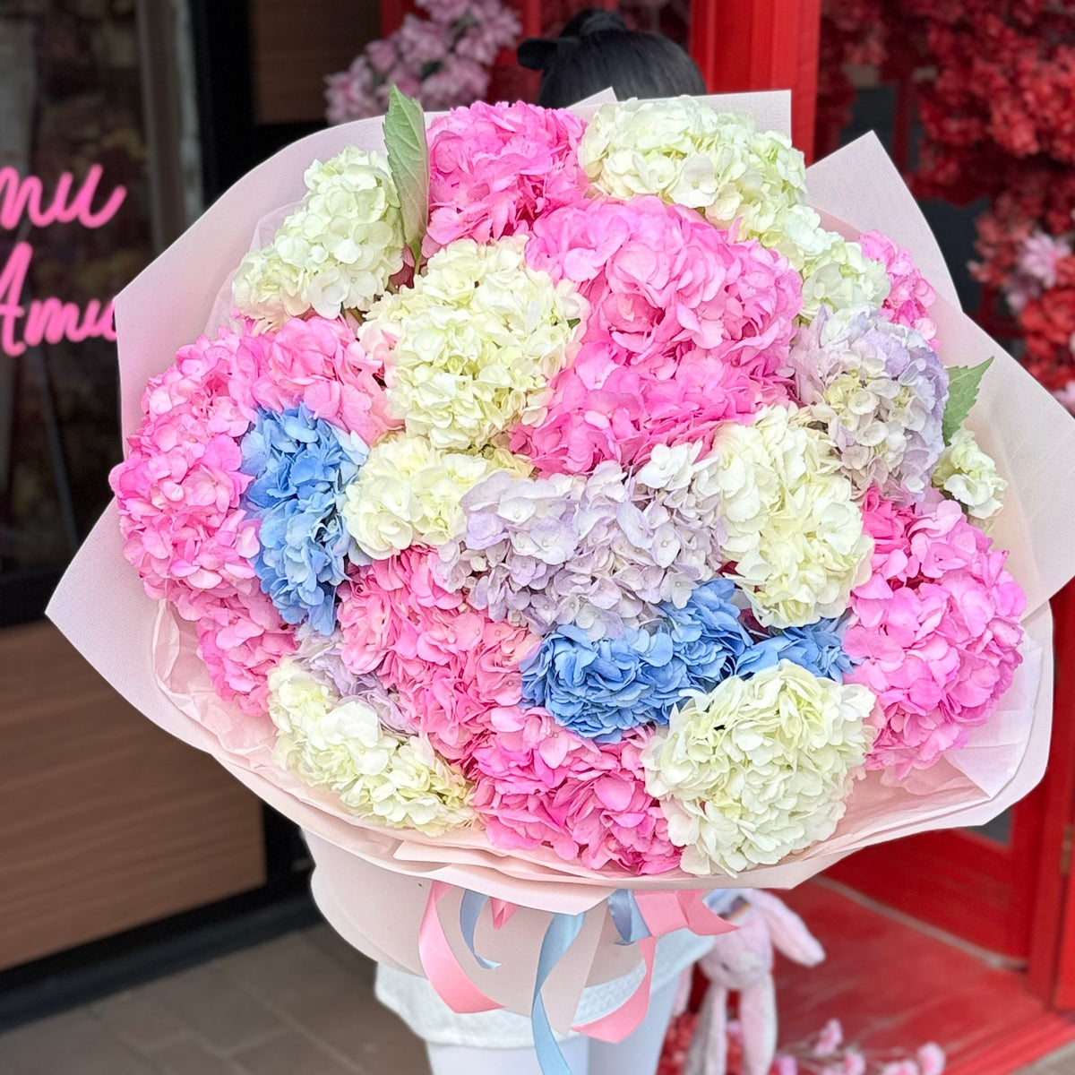Букет гортензій «Небесна Веселка» — пастельна феєрія барв